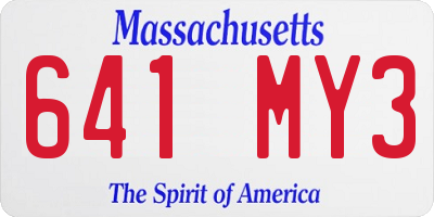 MA license plate 641MY3