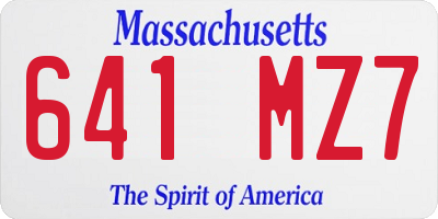 MA license plate 641MZ7