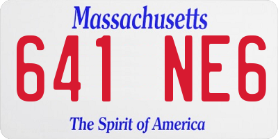 MA license plate 641NE6