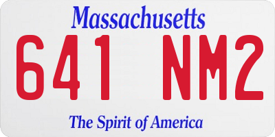 MA license plate 641NM2