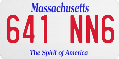 MA license plate 641NN6