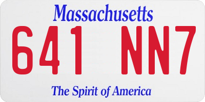 MA license plate 641NN7