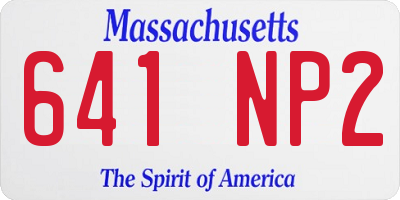 MA license plate 641NP2