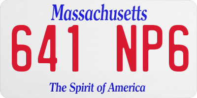 MA license plate 641NP6