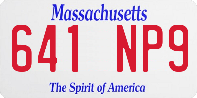 MA license plate 641NP9