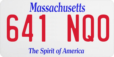 MA license plate 641NQ0