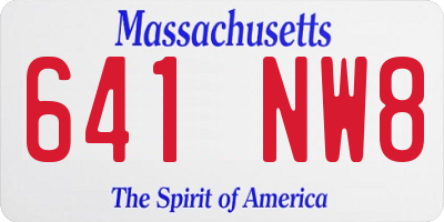 MA license plate 641NW8