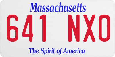MA license plate 641NX0