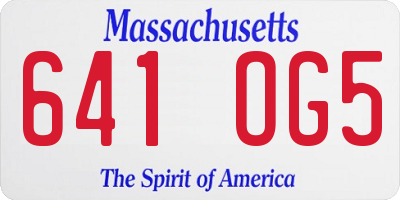 MA license plate 641OG5