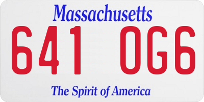 MA license plate 641OG6