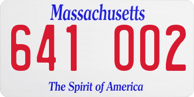 MA license plate 641OO2