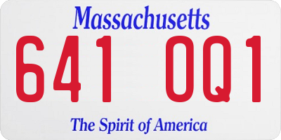 MA license plate 641OQ1