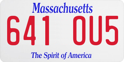 MA license plate 641OU5