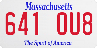 MA license plate 641OU8