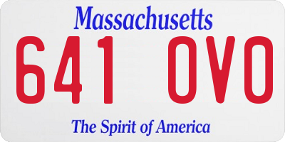 MA license plate 641OV0