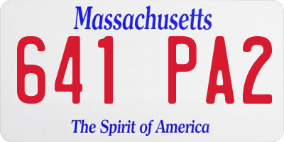 MA license plate 641PA2
