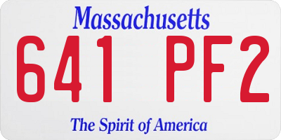 MA license plate 641PF2