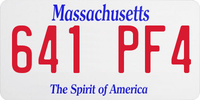 MA license plate 641PF4