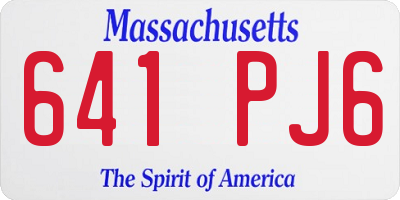 MA license plate 641PJ6