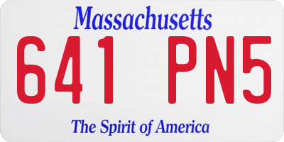 MA license plate 641PN5