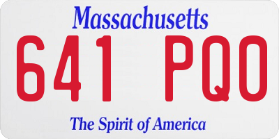 MA license plate 641PQ0