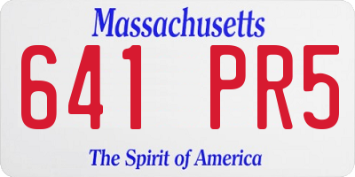 MA license plate 641PR5