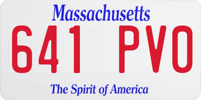 MA license plate 641PV0