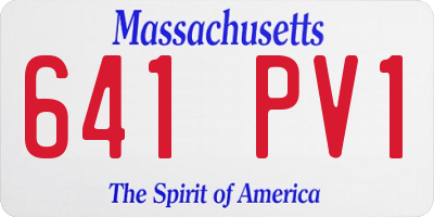 MA license plate 641PV1