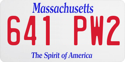 MA license plate 641PW2
