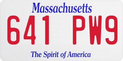 MA license plate 641PW9