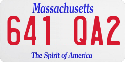 MA license plate 641QA2