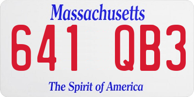 MA license plate 641QB3