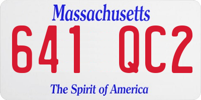 MA license plate 641QC2