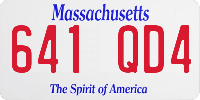 MA license plate 641QD4