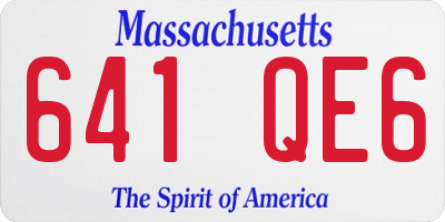 MA license plate 641QE6