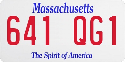 MA license plate 641QG1