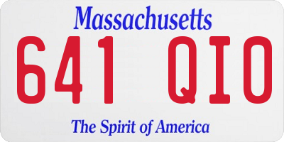 MA license plate 641QI0