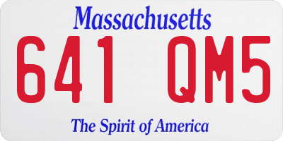 MA license plate 641QM5