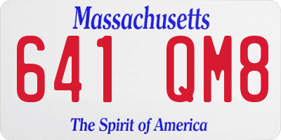 MA license plate 641QM8