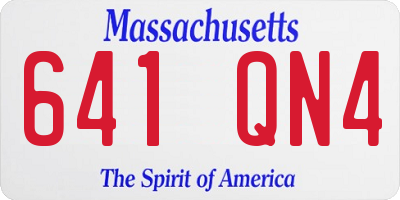 MA license plate 641QN4