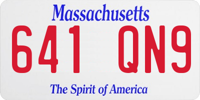MA license plate 641QN9