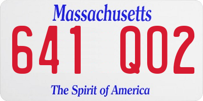 MA license plate 641QO2