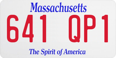 MA license plate 641QP1