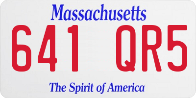 MA license plate 641QR5