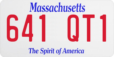 MA license plate 641QT1