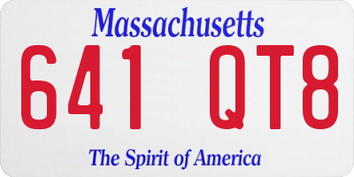 MA license plate 641QT8