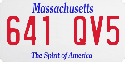 MA license plate 641QV5