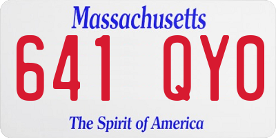 MA license plate 641QY0