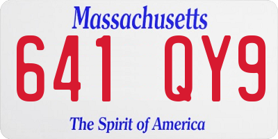 MA license plate 641QY9