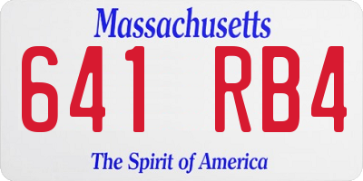 MA license plate 641RB4